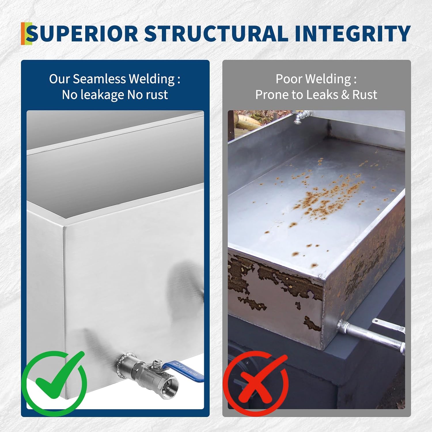 Maple Syrup Evaporator Pan - Stainless Steel, 22.4 Gal, 2 Valves & Thermometer,Upgraded Seamless Welding Technology - for Home & Outdoor(24x36x18.5 Inch)