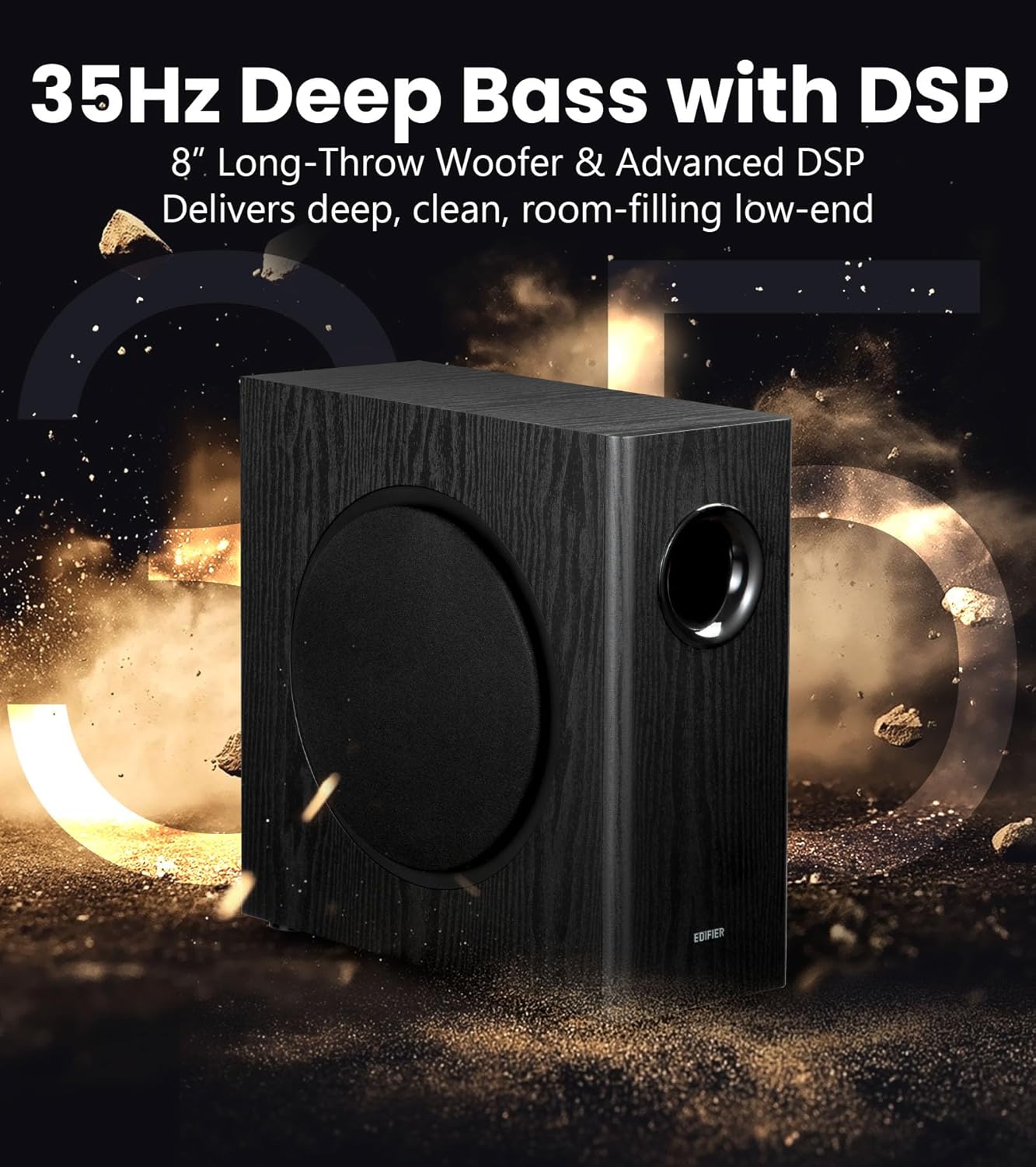 Edifier T5s Powered Active Subwoofer with 70W RMS, 8