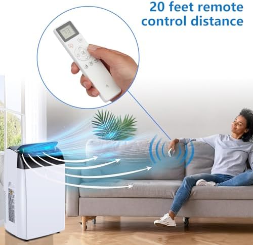 12000Btu Portable Air Conditioner with LCD Display Remote Control, Cooling Up to 550 sq.ft.3 in 1 AC Cooling, Dehumidifier, Fan for Bedroom, Office