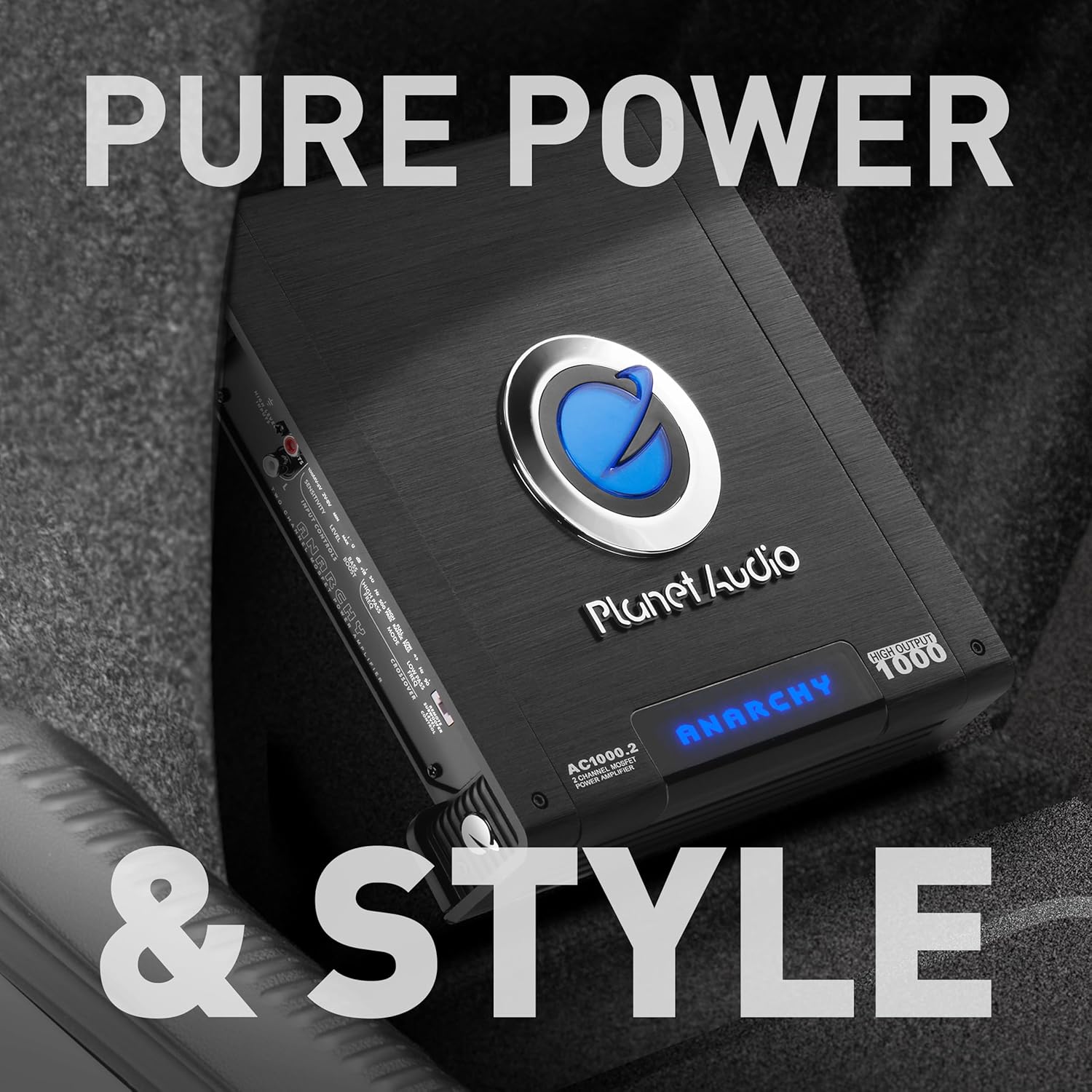 Planet Audio AC1000.2 2 Channel Car Amplifier - 1000 Watts, Full Range, Class A/B, 2-4 Ohm Stable, Mosfet Power Supply, Bridgeable