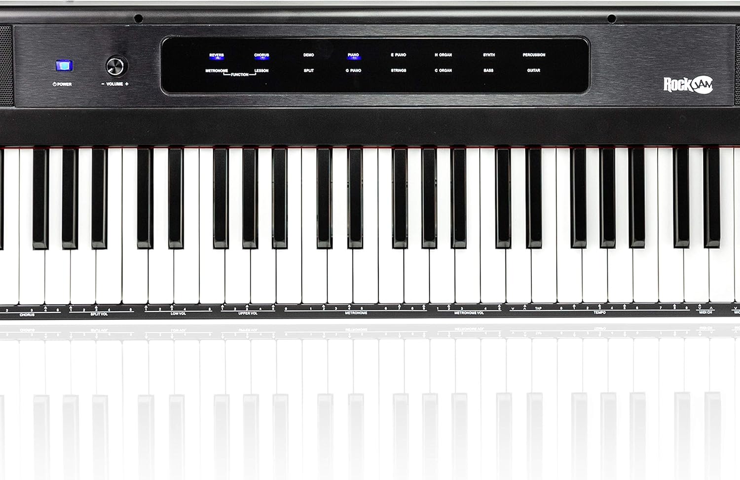 RockJam 88-Key Digital Piano with Semi-Weighted Keys, Lessons & Keynote Stickers.