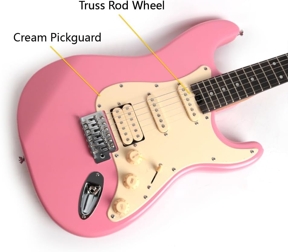 Fojill Full Size Electric Guitar Solid Mahogany Body Roasted Canadian Maple Neck Genuine Rosewood Fretboard Bone Nut With Padded Gig Bag