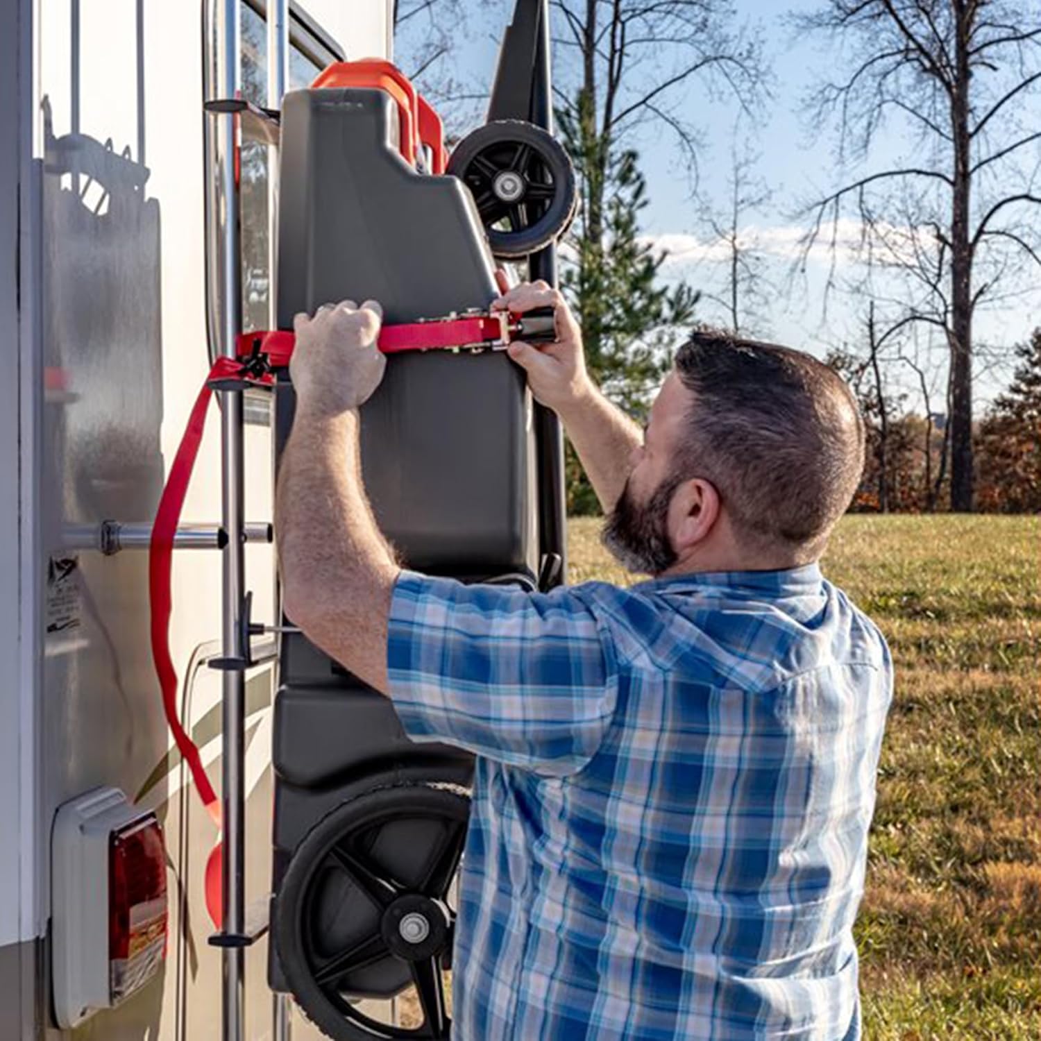 Camco Rhino Steerable Wheel Kit for 28 & 36-Gallon Rhino RV Tote Tanks - Features No-Flat Front Steerable Wheels, 24