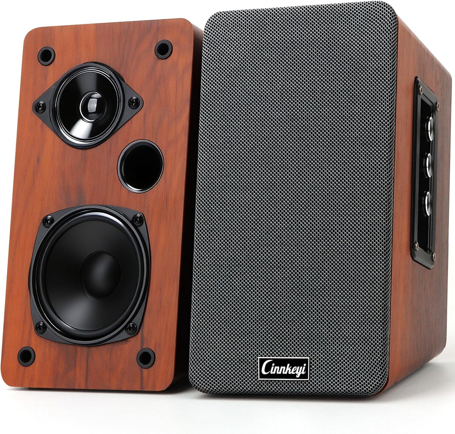 50W Wooden Bookshelf Speakers, Passive 2.0 Computer Speakers,PC Speaker Bluetooth/RCA/AUX（3.5mm）/USB Inputs TV Speakers for TV/PC/Laptop/Turntable, Strong Bass TV/Turntable Speaker