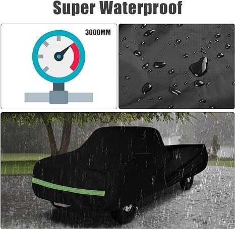 Waterproof Car Cover Compatible with Chevrolet C10/20 K10/20 1960-1987 Standard Cab Long Bed Accessories, 420D All Weather Car Covers with Zipper&Lock for Car Dust Snow Rain Hail Protection