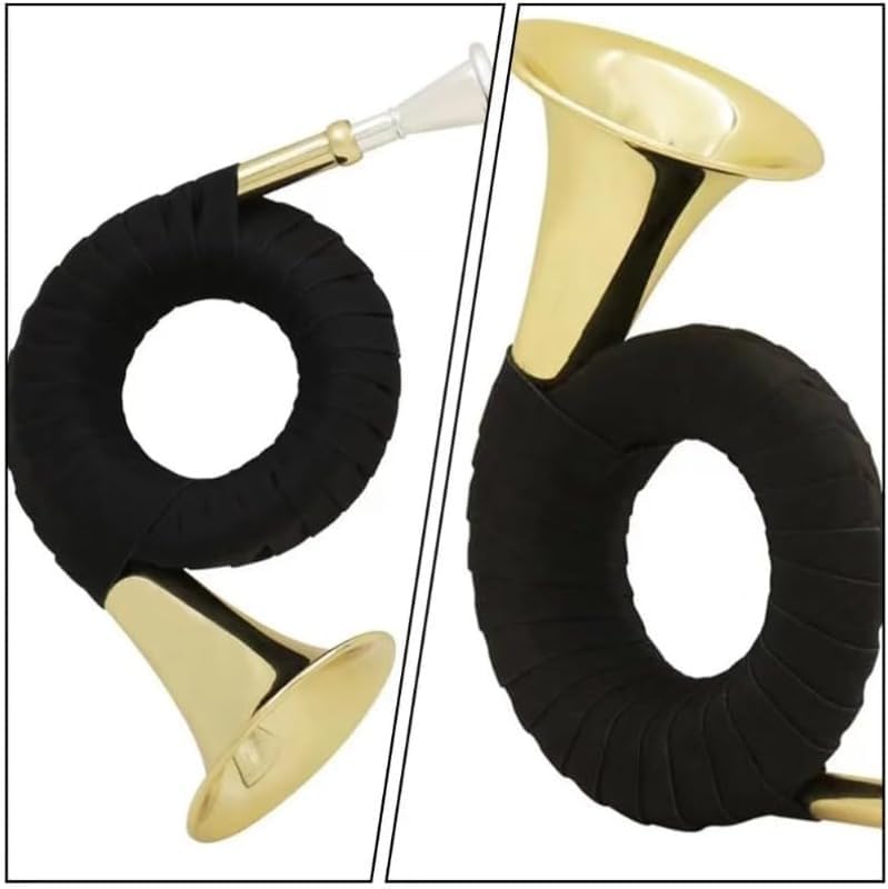 B Flat Hunting Horn Brass Instrument Polished Finish Small French Waldhorn Mellophone Style with Clear Tone Compact Design for Marching Band Stage Performance Outdoor Ceremony