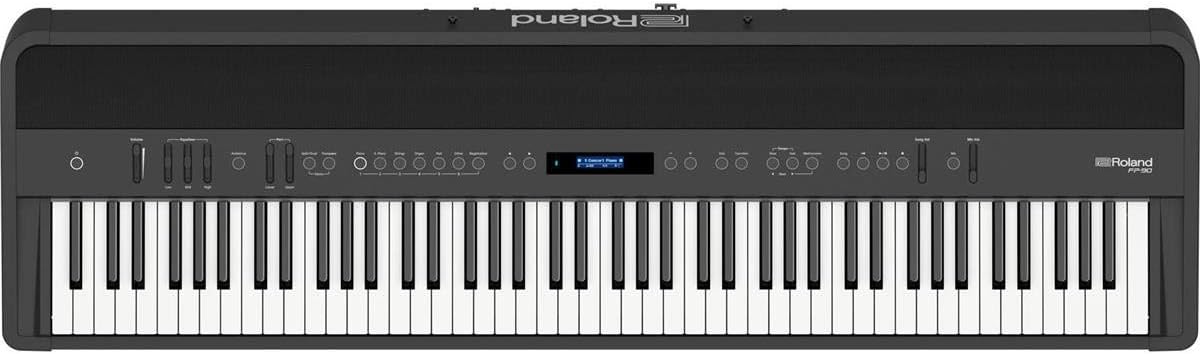 Roland FP-90 88-key Premium Portable Digital Piano with Bluetooth MIDI/Audio, Hammer-Action Keyboard with Hybrid Wood Keys and Multi-channel Speaker System