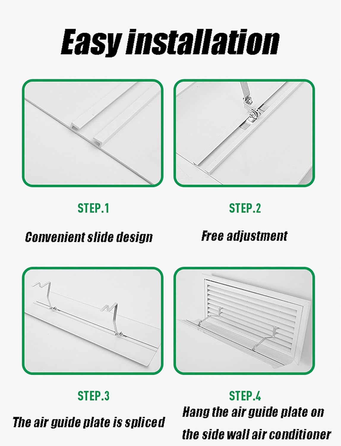 Air Conditioner Deflector Central AC Air Flow Deflector Prevent The Cold Air from Blowing Straight, Angle Adjustable, Applies to Commercial Office Public Area Home