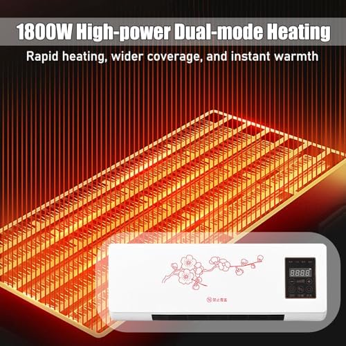 2 In1 Mini Wall Mounted Air Conditioner Fan, Portable Cooling And Heating Air Conditioners Heating System for Bathroom Office Bedroom RV, Ac and Heater Combo Unit(Red)