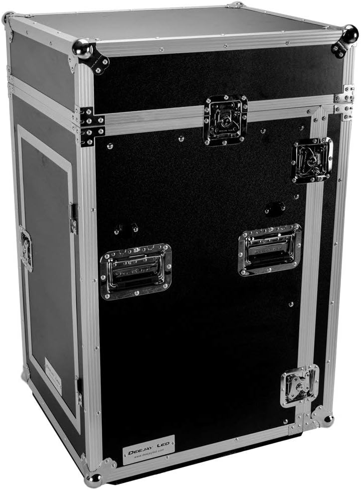TBH11M16UCTLT Fly Drive Case For 19-in Width DJ Amplifier or Mixer or Similarly Sized Equipment 11U Space DJ Rack with Laptop Shelf with Wheels