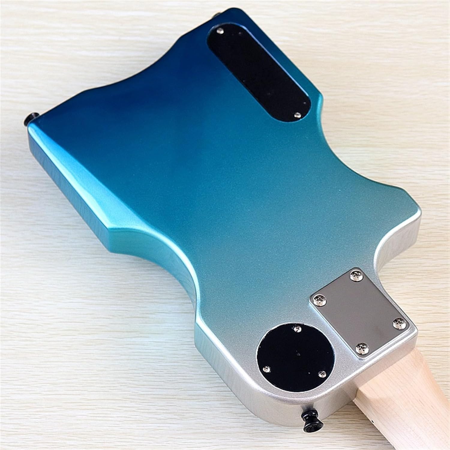 Mini Portable Guitar 6 String Travel Headless Electric Guitar 30 Inch High Gloss Finish Solid Basswood Body Professional Headless Guitar (Color : 02)