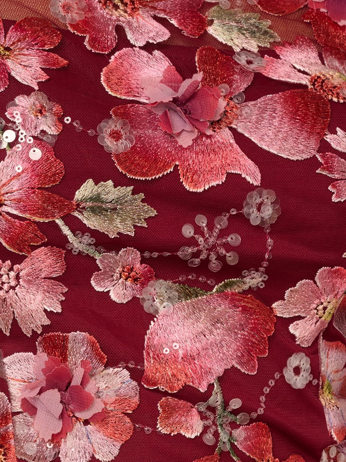 Adrianna Papell Womens Embroidered Floral Midi Dress