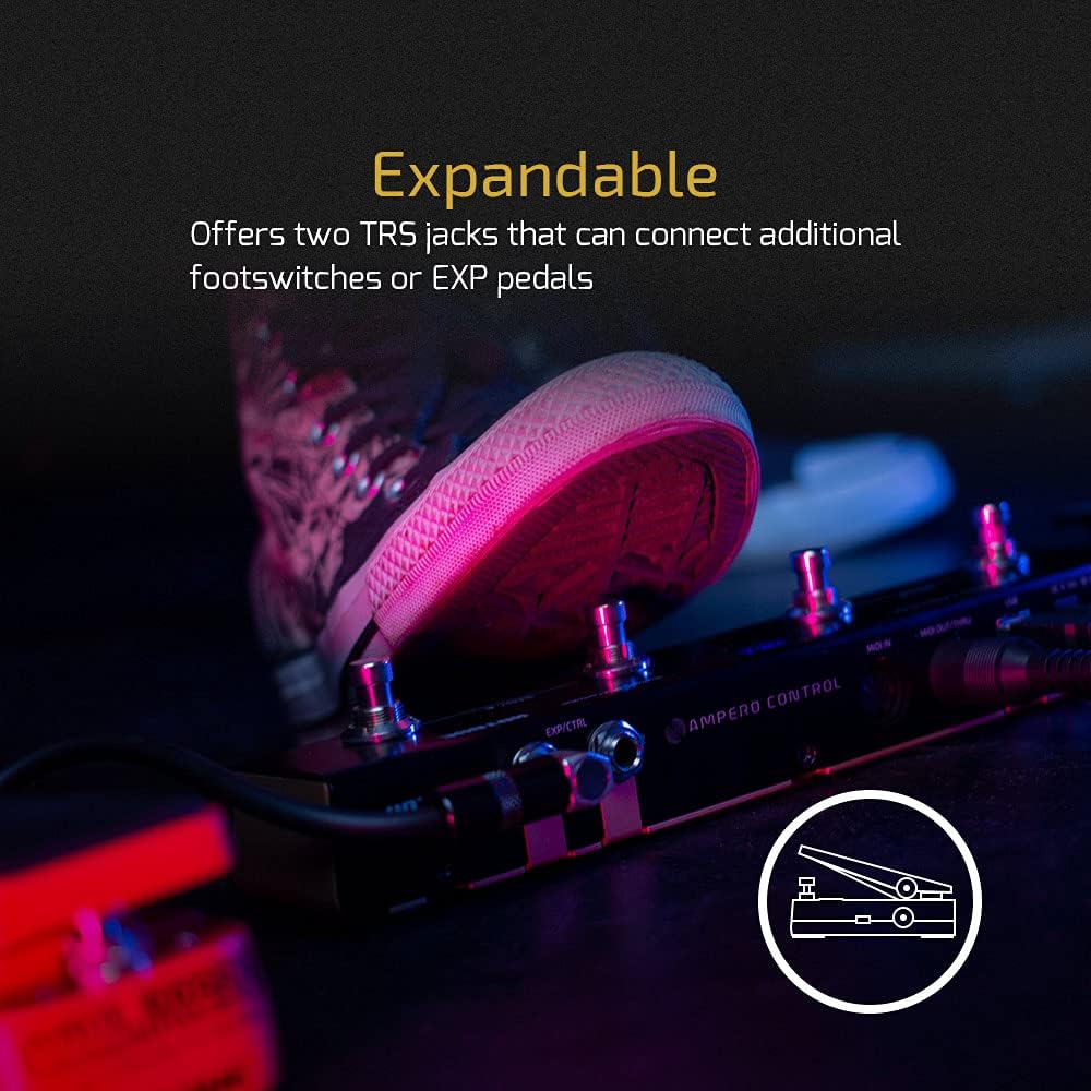 Valeton VLP-400 Multi-Track Sampler with 4 Footswitches - Two Full-Featured Loopers, Drum Machine and HOTONE MIDI Foot Controller Pedal Bluetooth Ampero Control 4 Button bundle