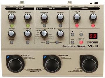 BOSS VE-8 Acoustic Singer | Compact All-In-One Preamp and Effects Solution for Singing Guitarists | Create Natural Harmonies in Real-Time | Studio-Quality Processing | Multiple Vocal Effects | Looper