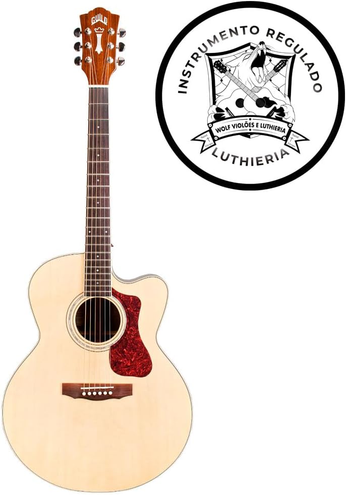 GUILD 6 String F-150CE Acoustic Guitar, Solid Woods Jumbo, Westerly Collection, Right, Natural Gloss (384-3505-721)