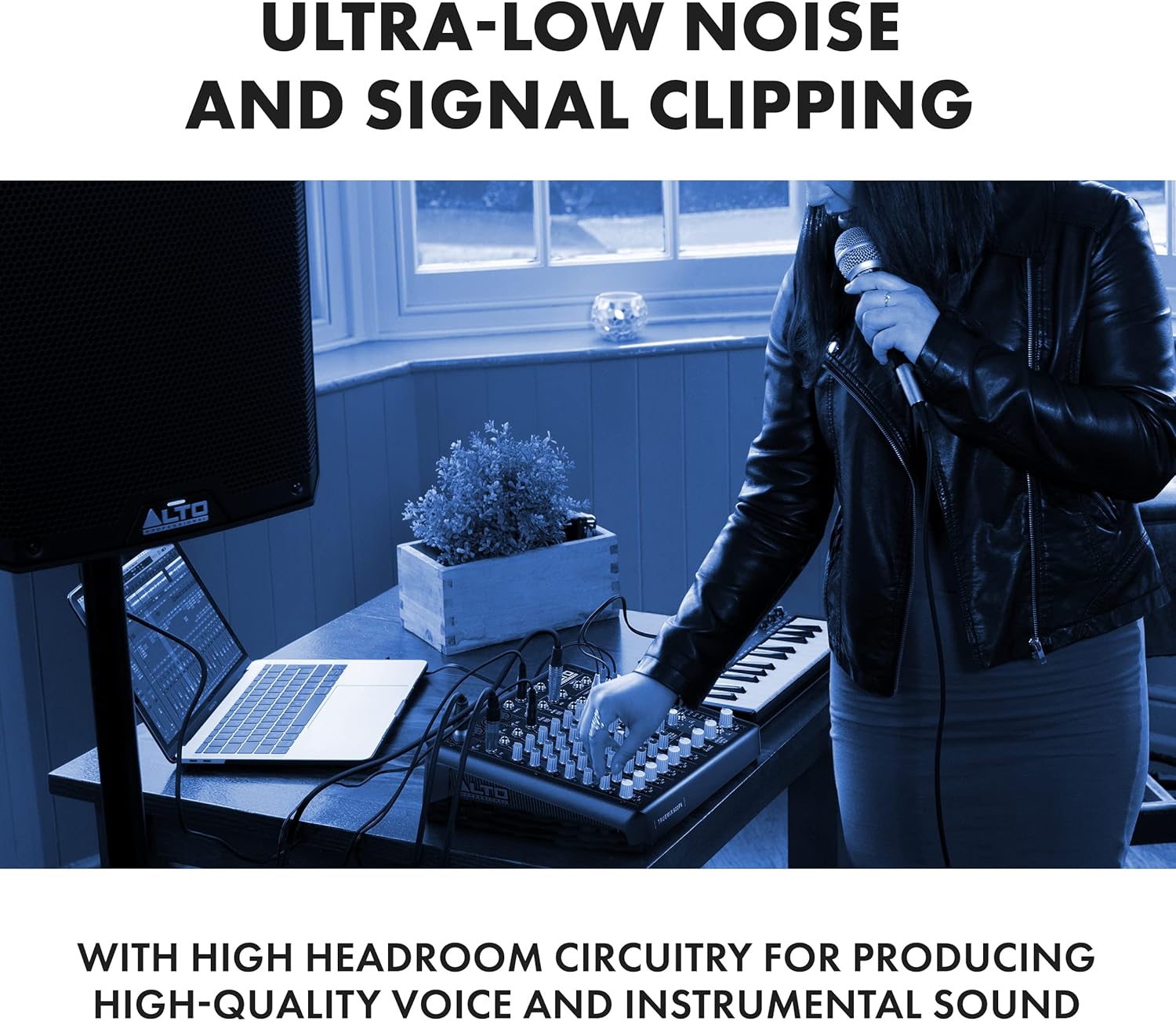 ALTO TrueMix 800FX audio Mixer with 4 XLR Mic Ins, USB Audio Interface and Bluetooth for Podcasting, Live Performance, Recording, DJ, Mac and PC