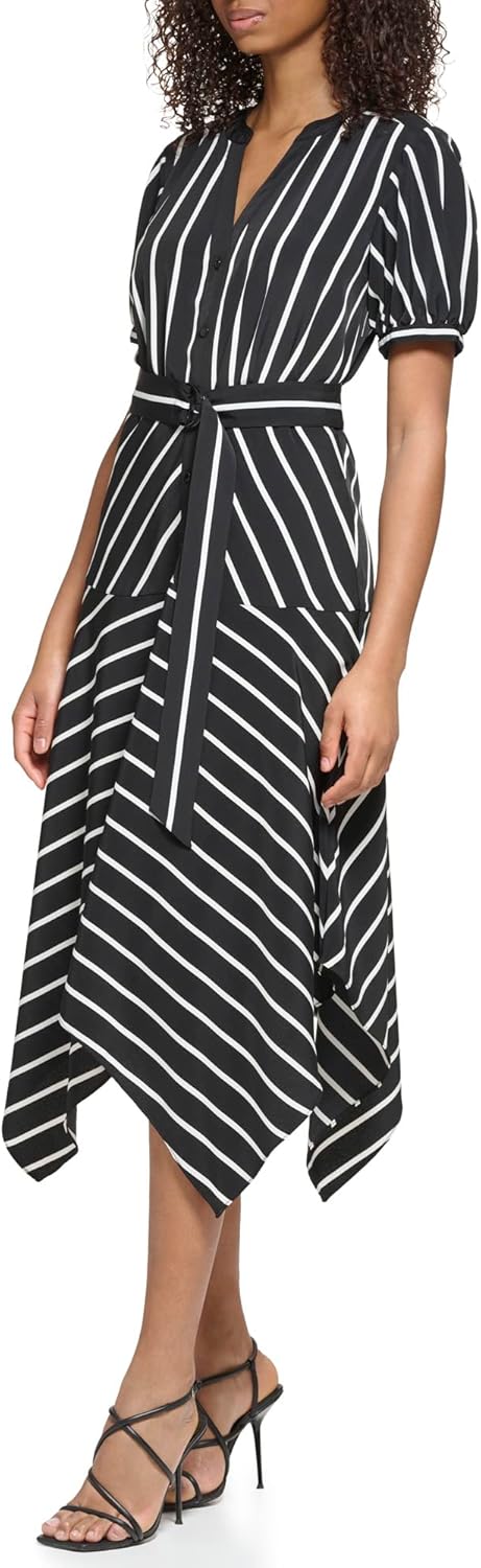 KARL LAGERFELD Paris Womens Dresses Dress,Black Soft White,10