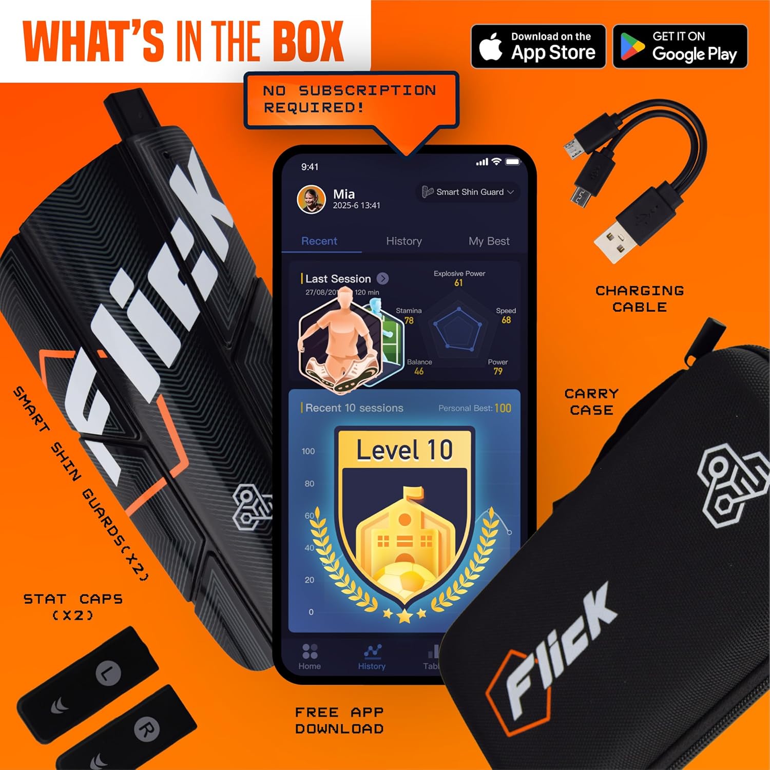 Flick Smart Soccer Tracker with Shin Guards - Track and Anaylze Performance - Soccer Accessory for Training and Games - Extremely Lightweight - One Size Fits All