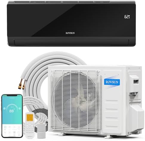 ROVSUN 9000 BTU 19 SEER 115V Energy Saving Ductless Mini Split Inverter Plus System with Heat Pump and Dehumidification, AHRI Certified