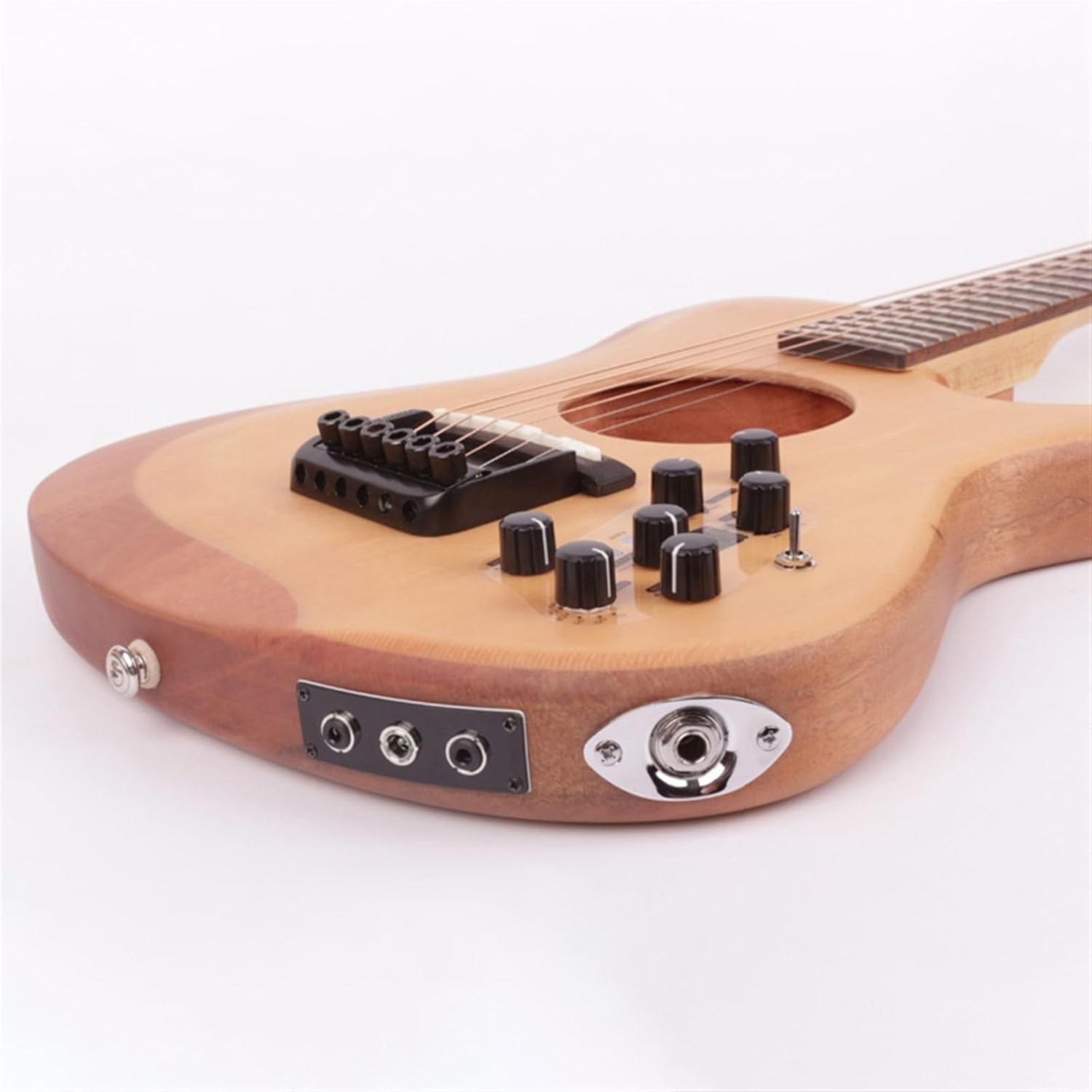 24 Frets Headless Silent Left/Right Hand Travel Mini Portable Built in Effector Electric Acoustic Guitar Professional Headless Guitar (Color : Right 01)