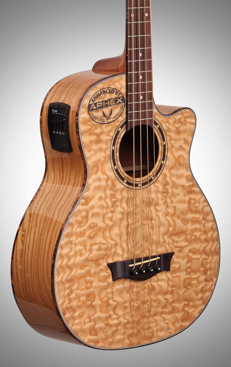 Dean EQA Exotica Quilt Ash Acoustic-Electric Guitar, Gloss Natural