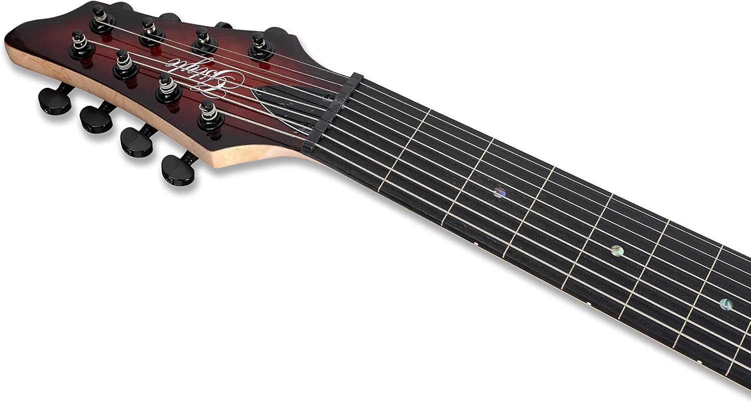 Gstyle Fretless 8 String Electric Guitar Burl poplar veener top okoume Wood Body Bolt On Maple Neck Poplar Wood Body (Fretless) (ES-800)