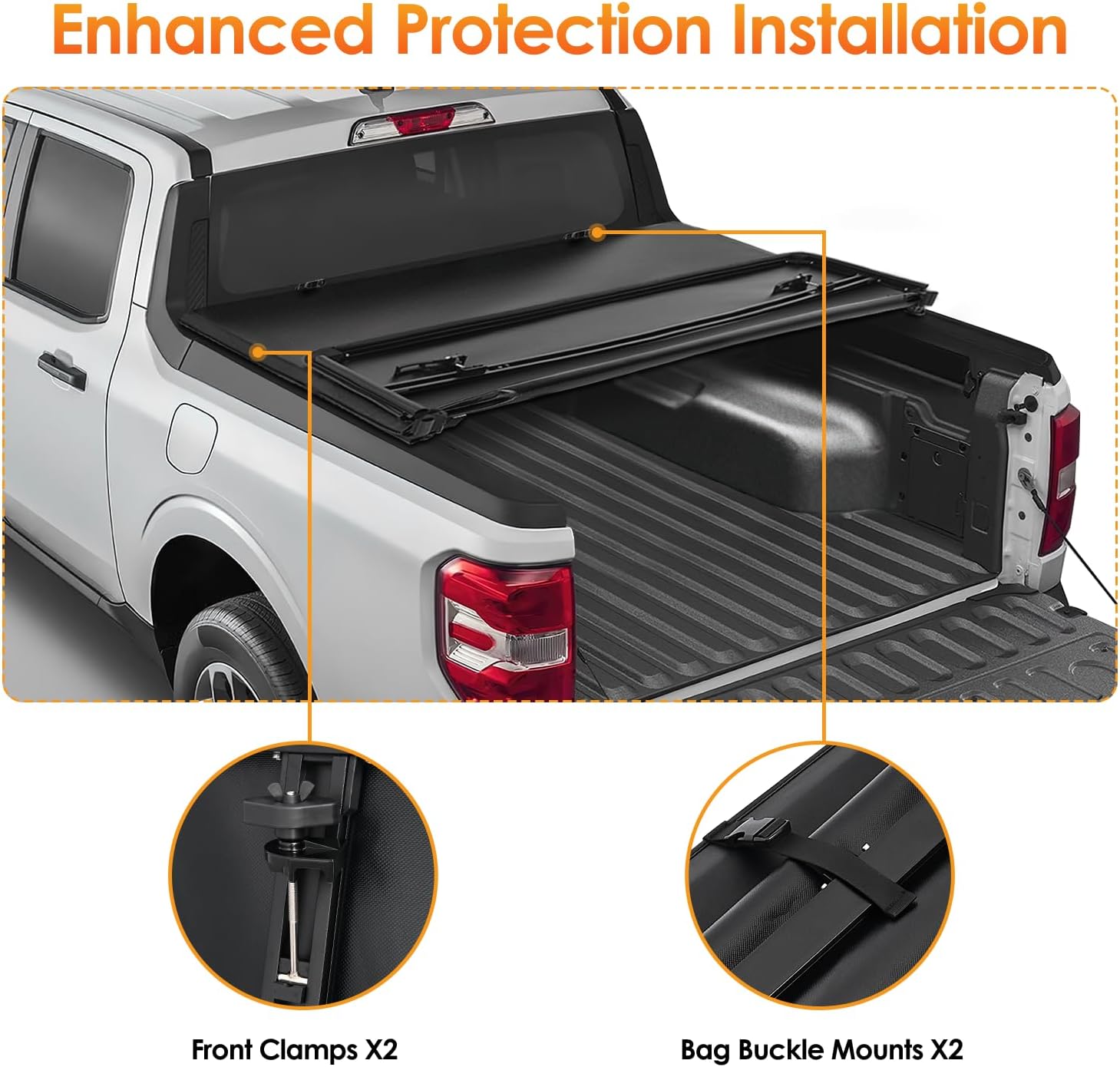 Nilight Soft Tri-fold Truck Bed Tonneau Cover Compatible with Honda Ridgeline 2017 2018 2019 2020 2021 2022 2023 2024 2025-5ft