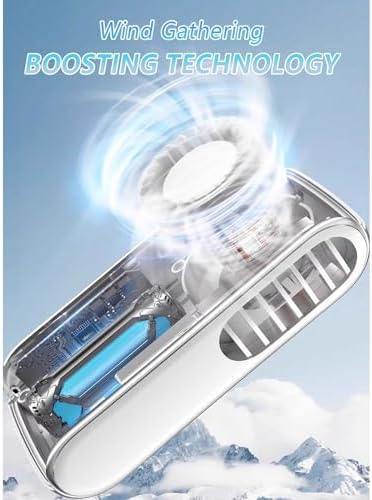 Wireless air Conditioner Air Conditioner Equipped With ICE Semiconductor Cooling Ultra Light 170g Hands Free Personal fan Suitable for Neck and Desktop use(White)