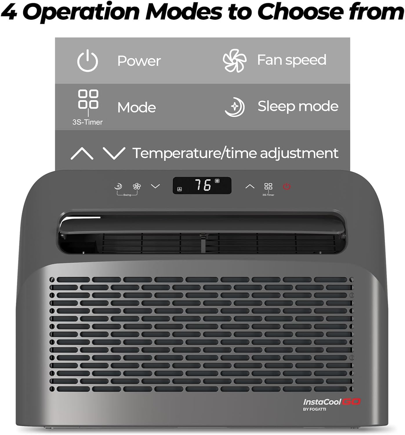 FOGATTI Windows air conditioner for RV, 6500 BTU Cools, Ideal for 120Sq.ft Small Rooms, 4-in-1 Remote Control Window AC Unit Fast Cooling, included Window Installation Kits