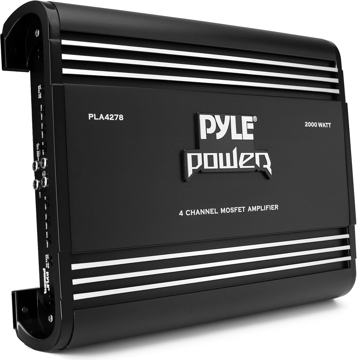 Pyle 2000W 4-Channel Car Stereo Amplifier - Bridgeable MOSFET Power - Bass Boost Control - Crossover - Silver-Plated RCA Inputs/Outputs - Thermal & Short Circuit Protection - Compact Design - PLA4278