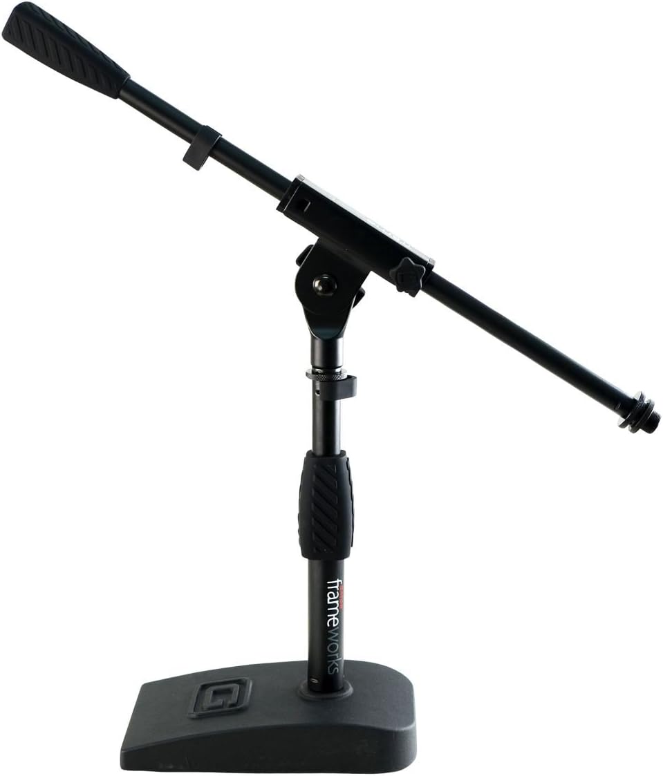 Sennheiser e602 II Evolution Series Dynamic Bass-Drum Microphone & Gator Frameworks Short Weighted Base Microphone Stand with Soft Grip Twist Clutch, Boom arm, and Both 3/8