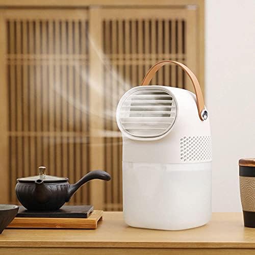 USB Desktop Air Cooler Portable Air Conditioner Fan Negative Ion Air Cooling Fan for Home Office Small Desktop Air Cooler fan-White