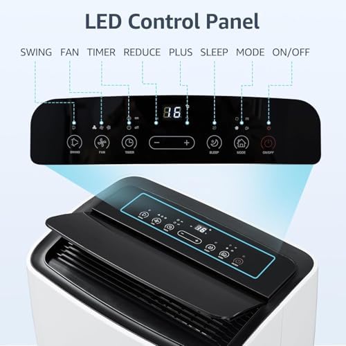 12,000 BTU Portable Air Conditioner - 3-In-1 Cooling for Spaces Up to 550 Sq.Ft With Remote, Timer & Easy Installation