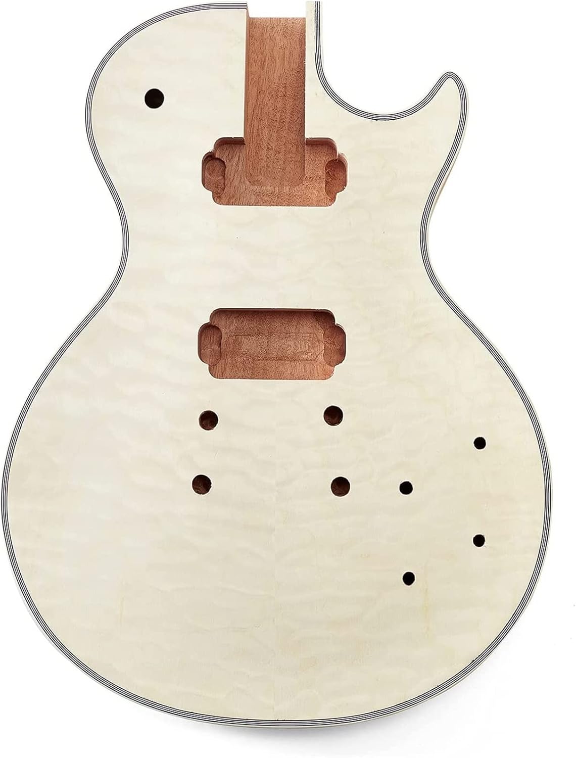 TSTS Instruments 6 Strings Solid Mahogany Quilted Maple for LP Style Electric Guitar Builder Kit Guitar DIY Accessory