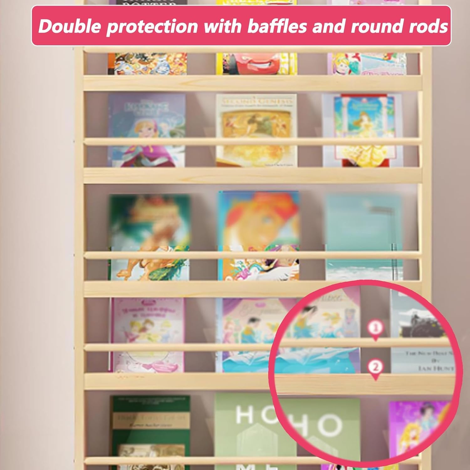 Wooden Behind The Door Bookshelf, Wall Mount Over The Door Organizer, Ultra Slim Hidden Storage Cabinet with Guards, Narrow Gap Organizer Cabinet for Book(White,L60xH145cm/23.6x57in)