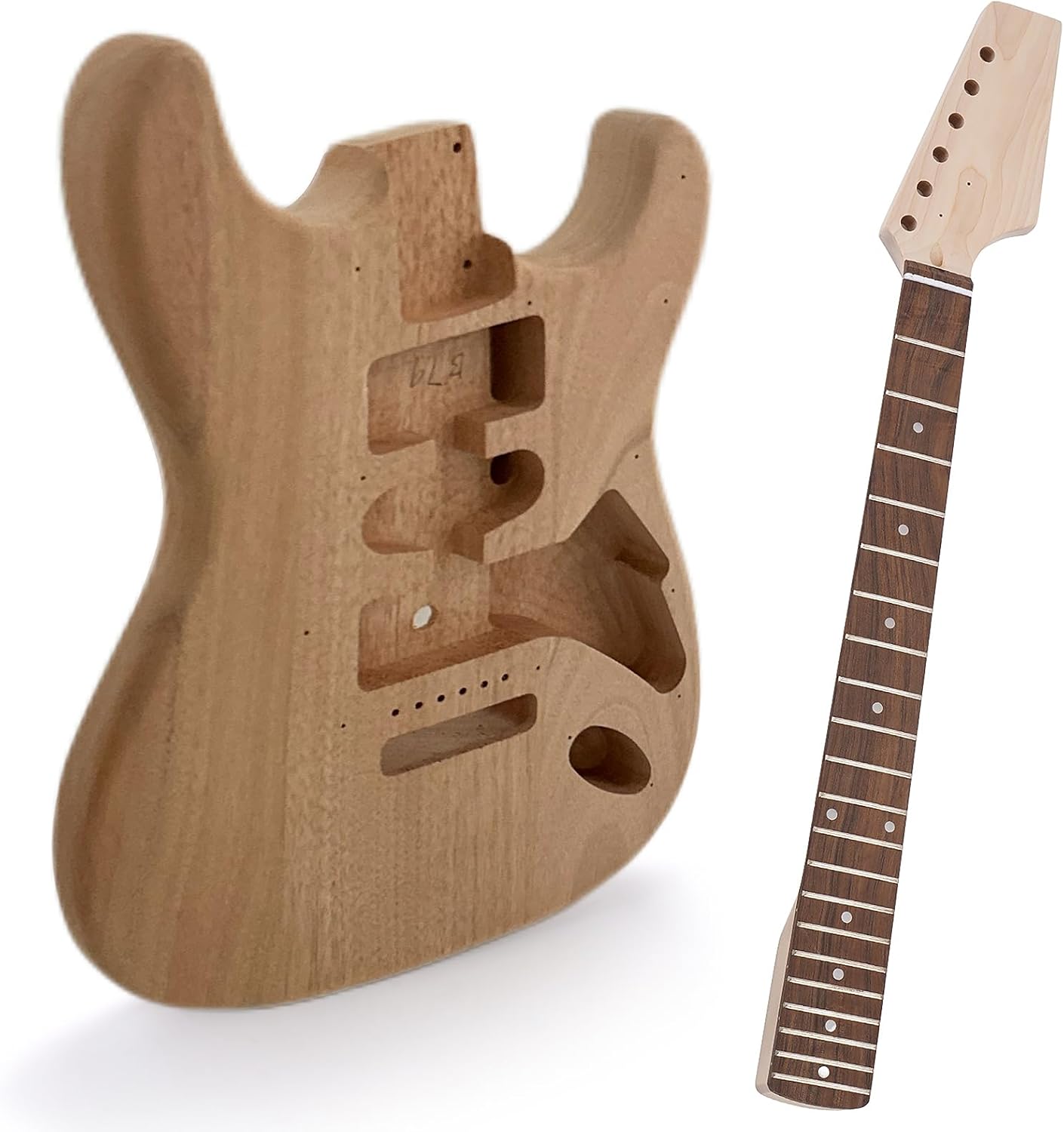 DIY Electric Guitar Kit with Mahogany Body,6 Strings Electric Guitar Kits W/Maple Neck, Rosewood Fretboard, All Accessories Included Build Your Own Guitar (ZFGK001M)