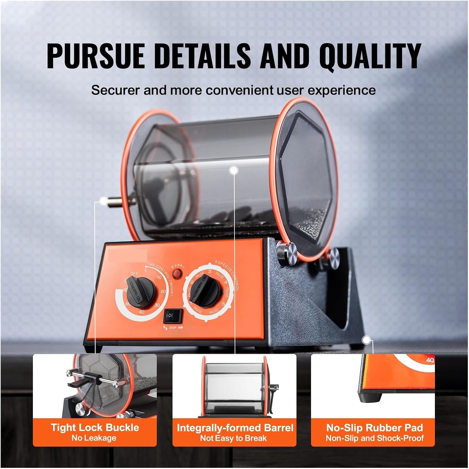 3kg 5kg Rotary Tumbler Surface Polisher Jewelry Drum Cleaning Tool For DIY(3Kg Capacity)