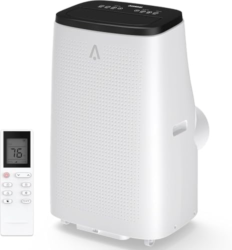 Portable 14000 BTU Air Conditioner, Fan & Dehumidifier, 4-in-1 AC Unit with Cooling, for Rooms Up to 700 Sq.Ft, Includes Remote Control, Sleep Mode, Auto Swing & 24h Timer
