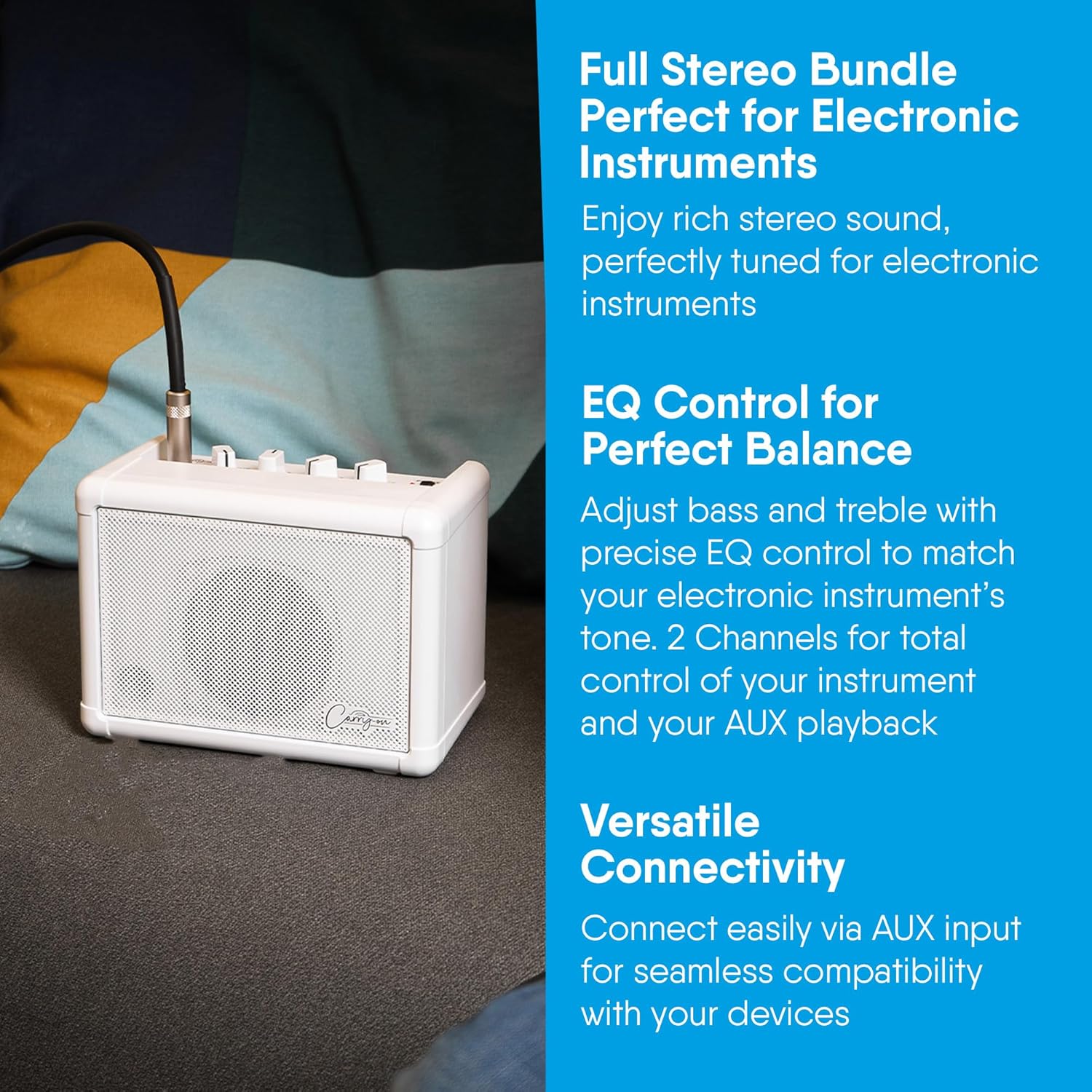 Carry-on Mini Stereo Bundle - Mini Speaker, Extension Speaker and PSU-1 - All-in-One High-Performance Portable Audio Solution for Music Practice, Jam Sessions, Studio Use, and Small Event Hosting