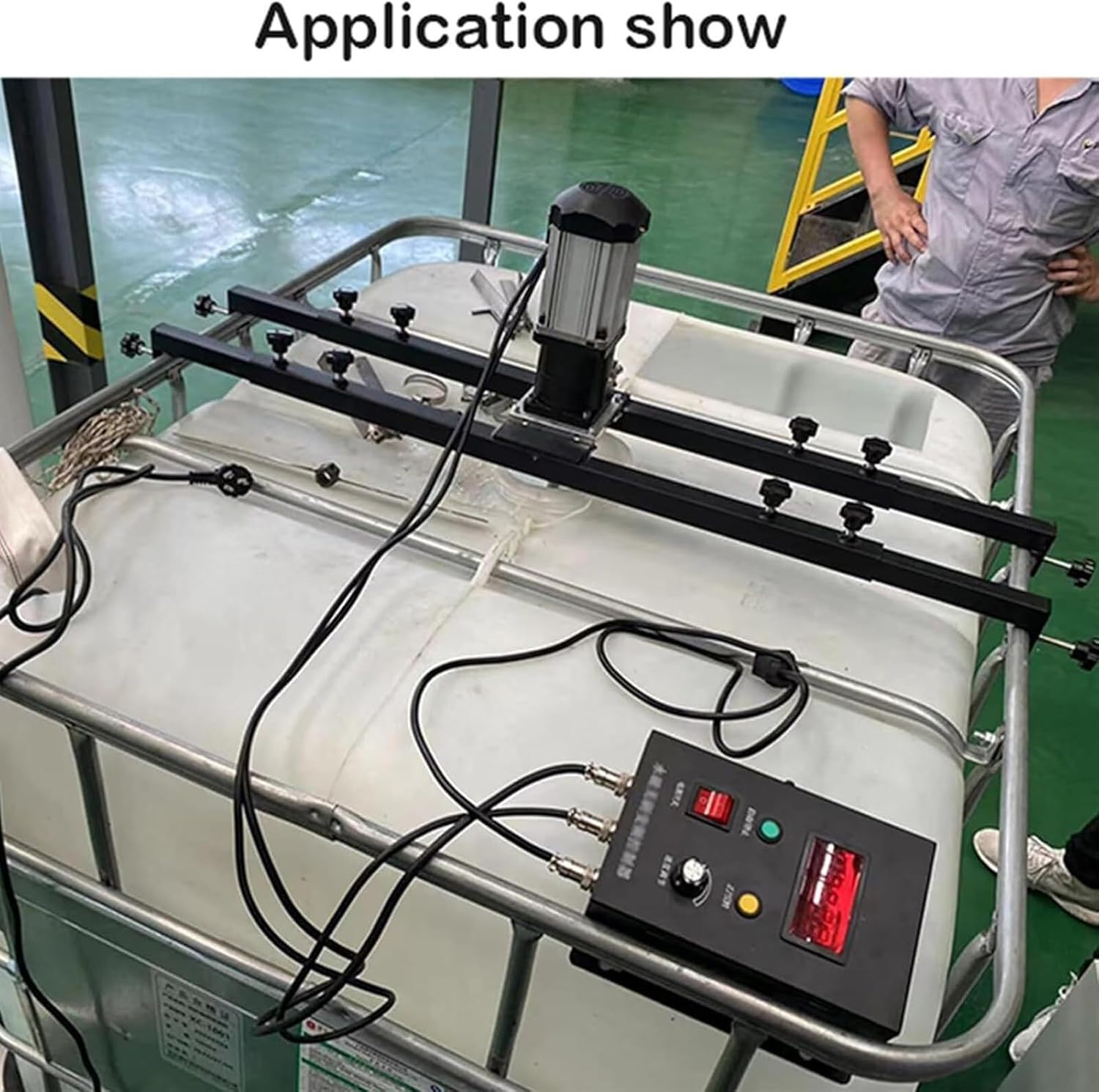 Pneumatic Paint Mixer Portable Concrete Mixer,Paint and Mortar Mixer,Tank Barrel Paint Mixer,980W Paint Stirring Machine,0-1000Rpm(Package A)