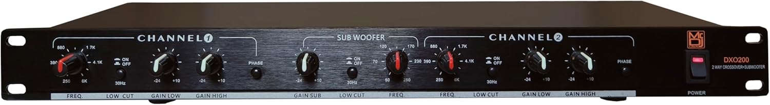 Mr. Dj DXO200+ PRO PA DJ Club Stereo 2 Way Plus Subwoofer Crossover
