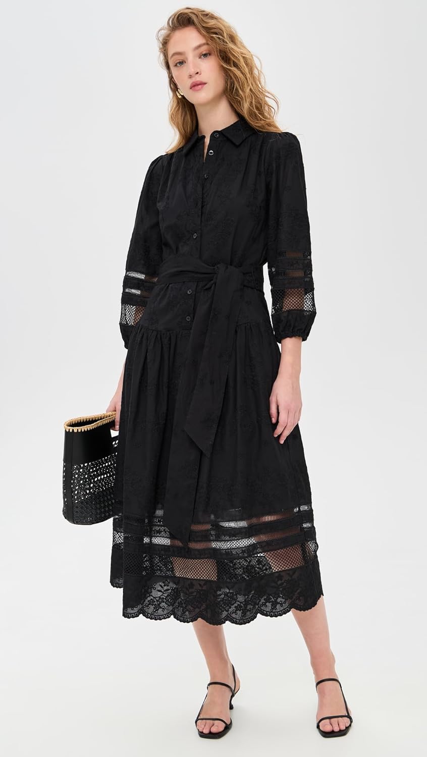 Shoshanna Womens Cotton Eyelet Magnolia Dress