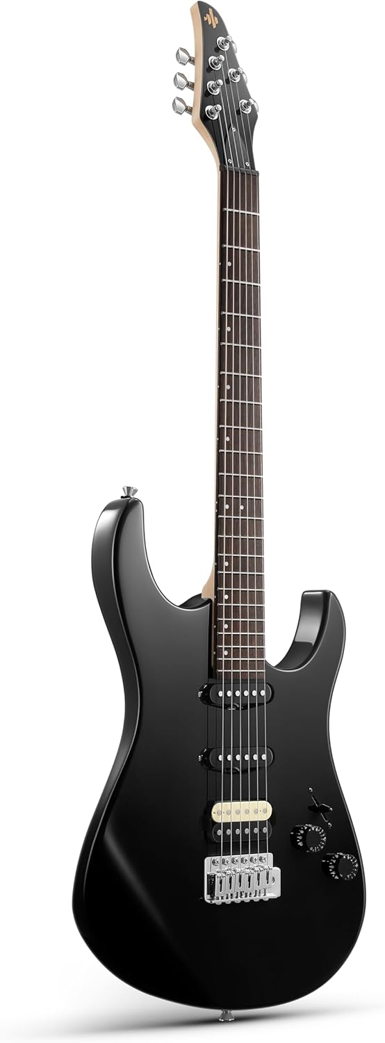 Donner DMT-66 39 Inch Full Size Electric Guitar for Beginner, Starter Electric Guitar Kit with Bag, Black and Mini Electric Amp