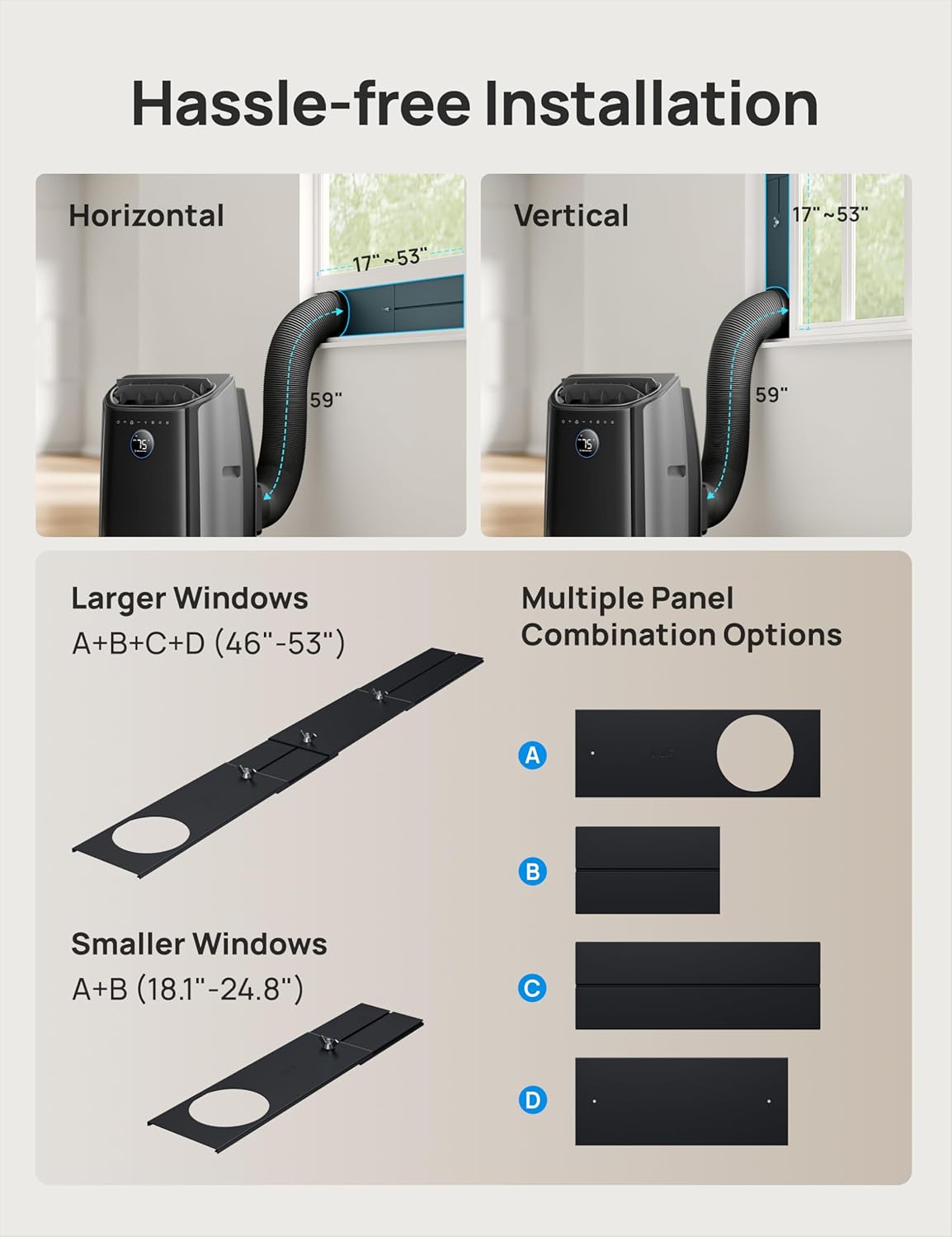 Dreo Portable Air Conditioners, 12000 BTU ASHRAE (8000 BTU DOE) Smart AC Unit for Room with Drainage-free Cooling, APP/Voice/Remote, Fan & Dehumidifier, Quiet Standing AC for Bedroom, AC515S New