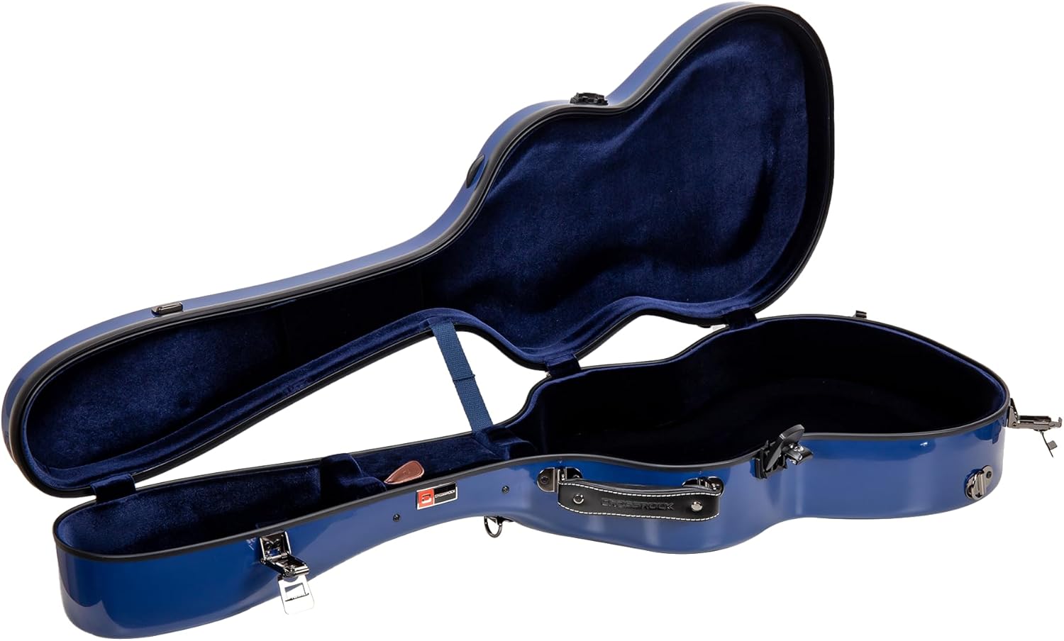 Crossrock Fiberglass Guitar Case for Cordoba Smaller Body Torres | Also Fits 1953 Gibson 3/4 Archtop & 1907 Parlor Guitar | TSA Lock, Backpack Straps, Accessory Compartment - Navy blue (CRF2020CTNVBL)