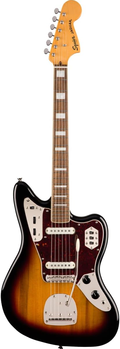 Squier Classic Vibe 70s Jaguar Electric Guitar, with 2-Year Warranty, 3-Color Sunburst, Laurel Fingerboard