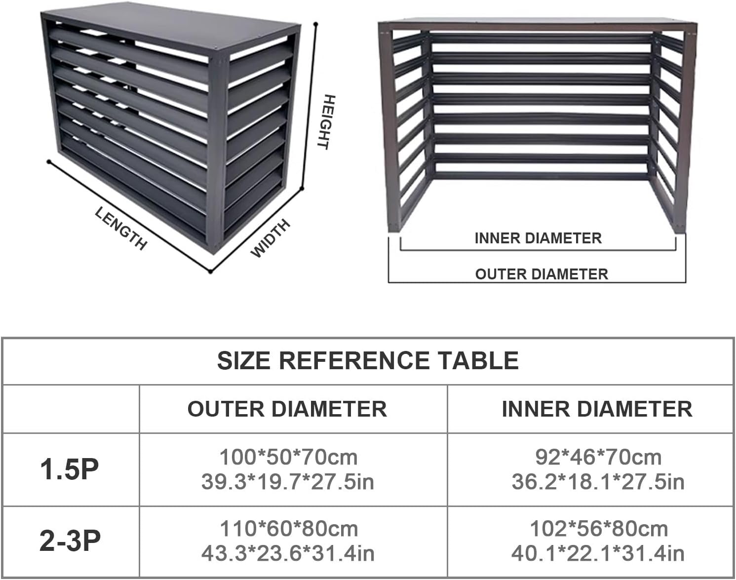 Premium Aluminum Alloy Outdoor AC Cover Protective Shield for Mini Split Air Conditioners Weatherproof Unit Cover 100x50x70cm Brown & Stylish Protection