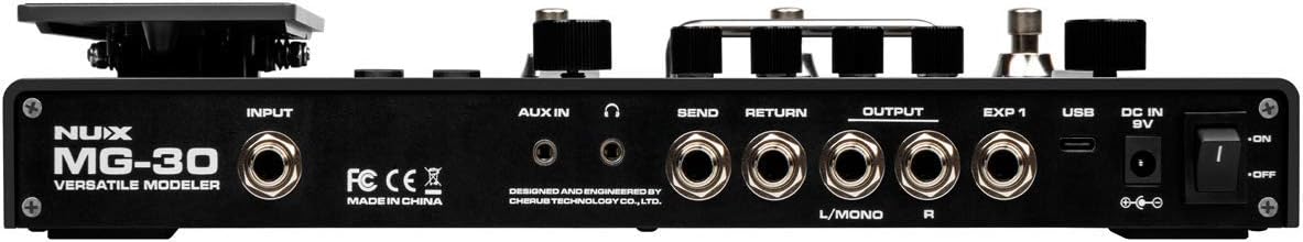 NUX MG-30 Guitar Multi-Effects Pedal Guitar/Bass/Acoustic Amp Modeling Processor, IR Loader, White-Box Algorithm, EFX Routing, 4'' Color LCD, NMP-2 Footswitch Included