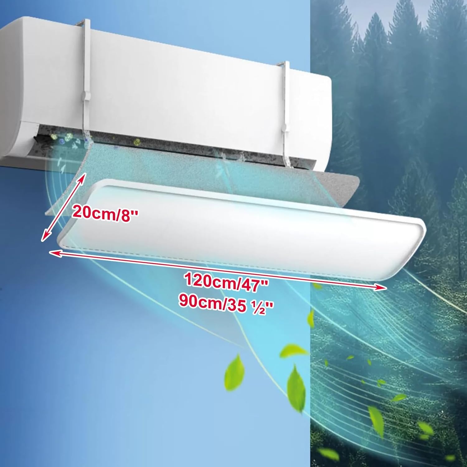 Air Conditioner Deflector for Wall-mounted Air Conditioner, Universal Air Vent Deflector, Adjustable Vent Deflectors