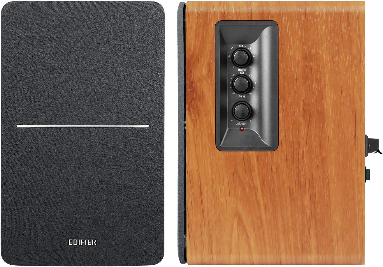 Edifier R1280Ts Powered Bookshelf Speakers - 2.0 Stereo Active Near Field Monitors - Studio Monitor Speaker - 42 Watts RMS with Subwoofer Line Out - Wooden Enclosure